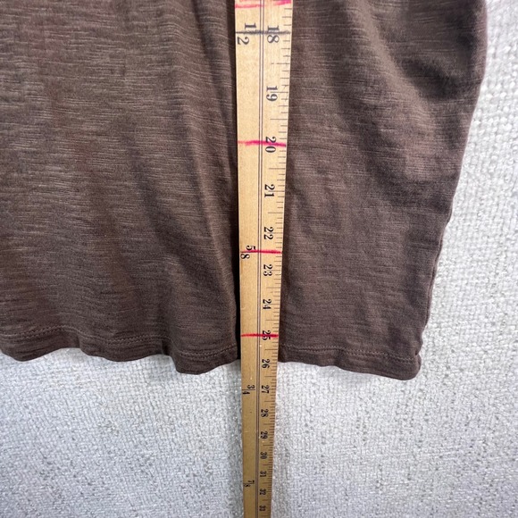 J. Jill Brown Lace Trim 3/4 Sleeve Pleated Knit Top Womens Size Large L - Picture 7 of 11